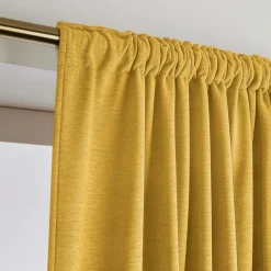 Rideau obscurcissant thermique galon fronceur (140 x 240 cm) Minuit Jaune ocre