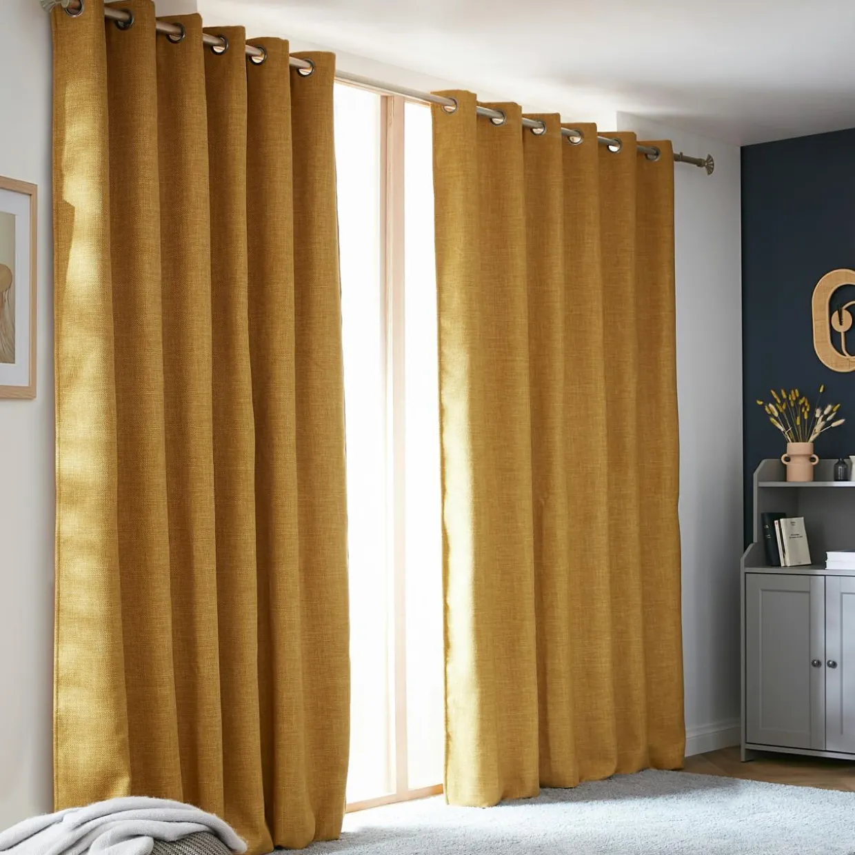 Rideau obscurcissant thermique (180 x 260 cm) Alba Jaune moutarde