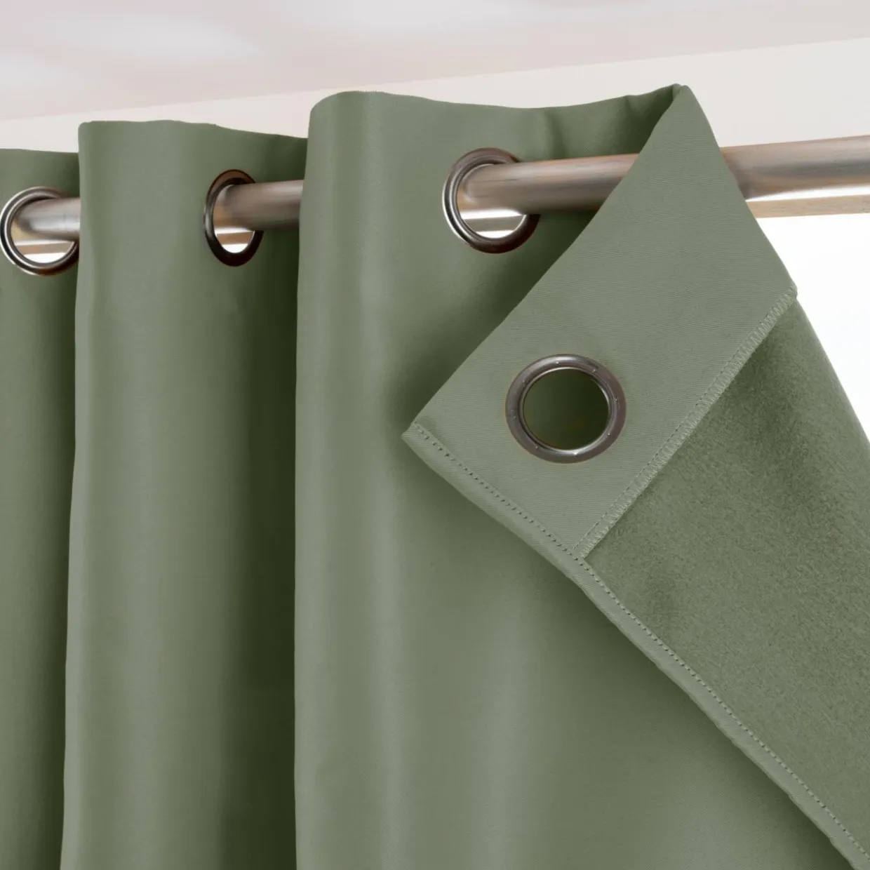 Rideau obscurcissant thermique (180 x 260 cm) Calore Vert kaki