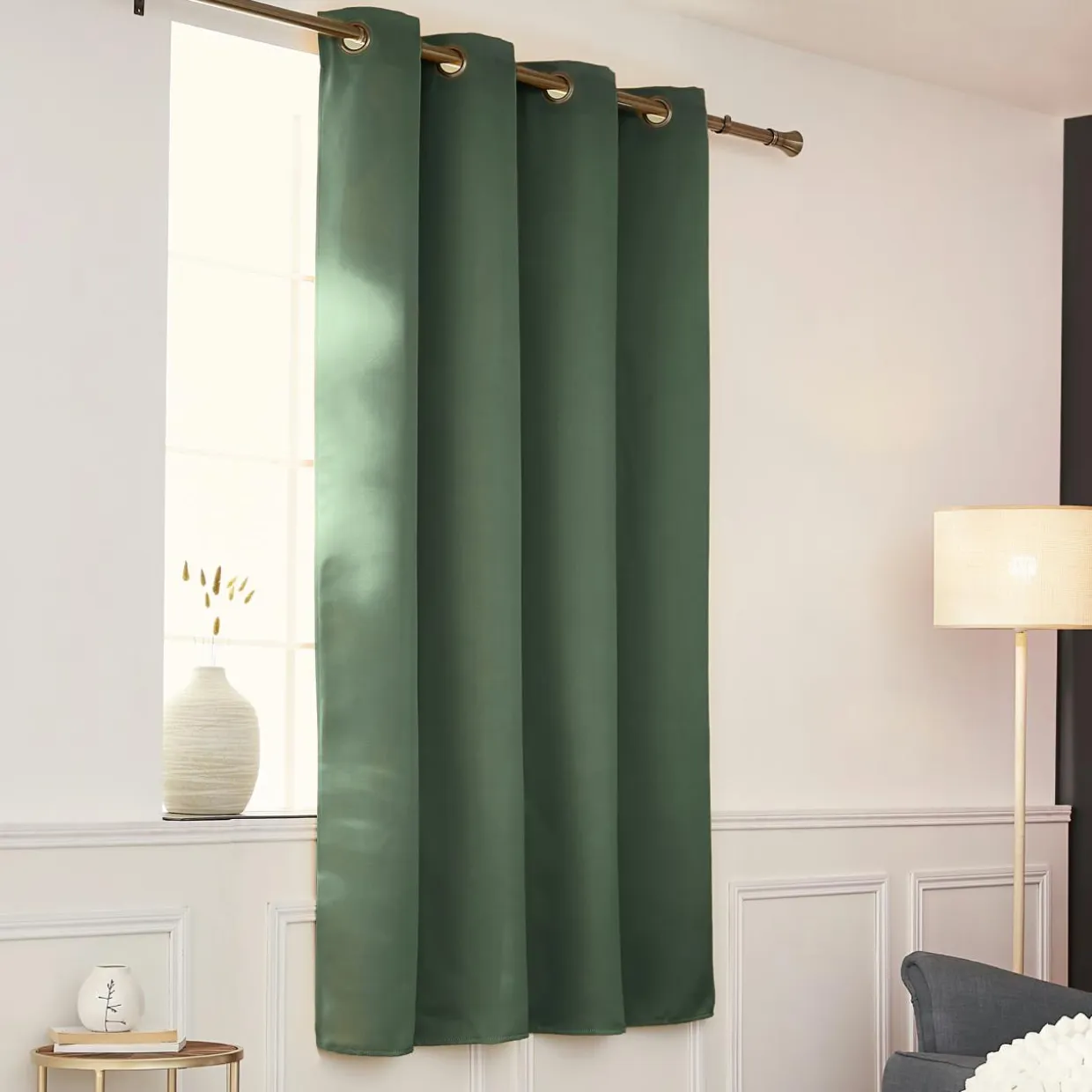 Rideau obscurcissant thermique (140 x 180 cm) Calore Vert romarin