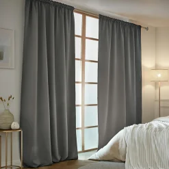 Rideau obscurcissant thermique galon fronceur (140 x 240 cm) Calore Gris anthracite