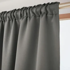 Rideau obscurcissant thermique galon fronceur (140 x 240 cm) Calore Gris anthracite