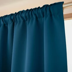 Rideau obscurcissant thermique galon fronceur (140 x 240 cm) Calore Bleu pétrole