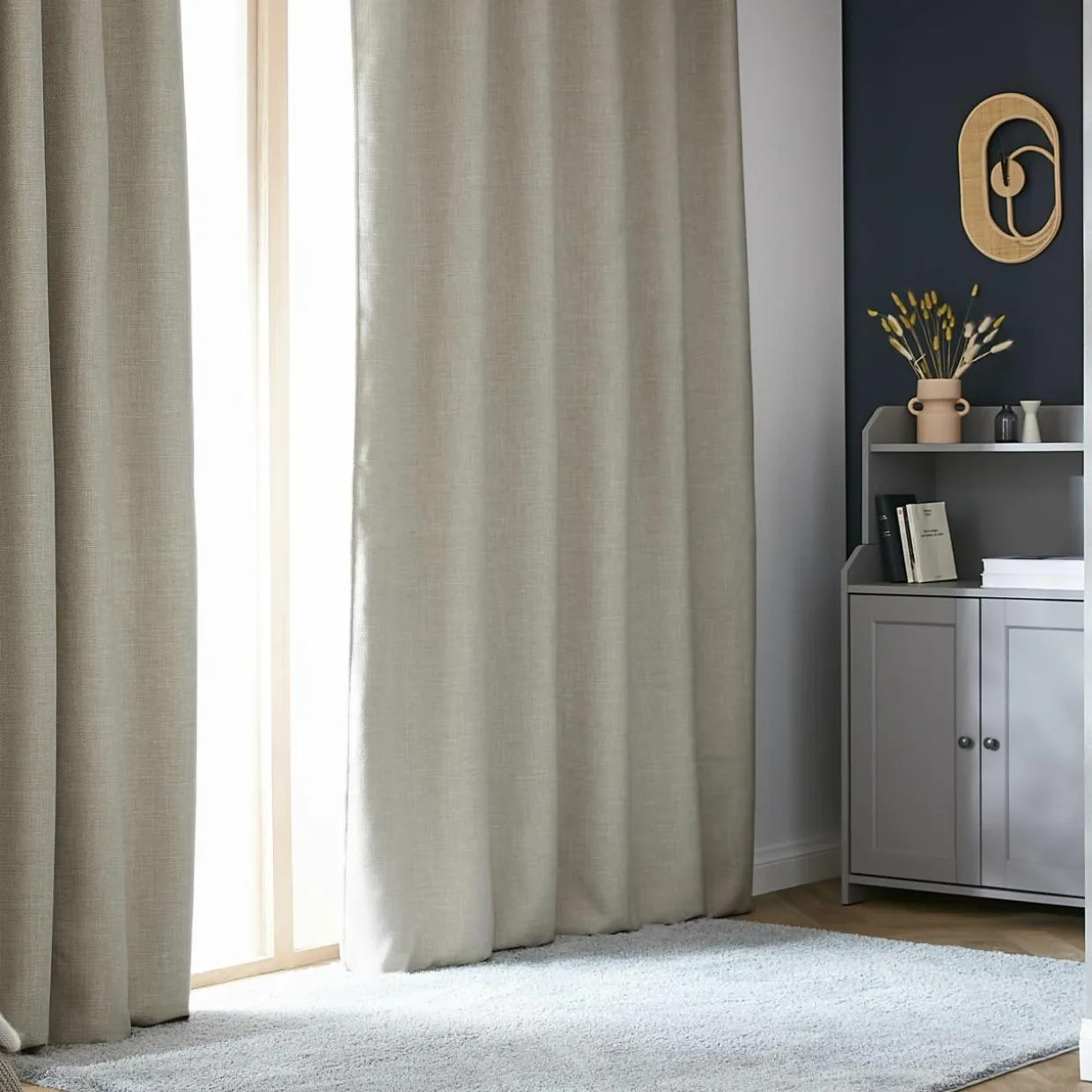 Rideau obscurcissant thermique galon fronceur (180 x 260 cm) Alba Taupe