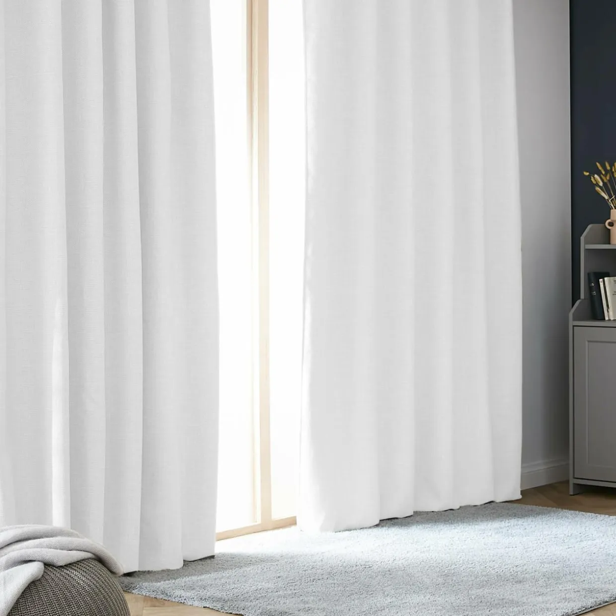 Rideau obscurcissant thermique galon fronceur (140 x 240 cm) Alba Blanc perle