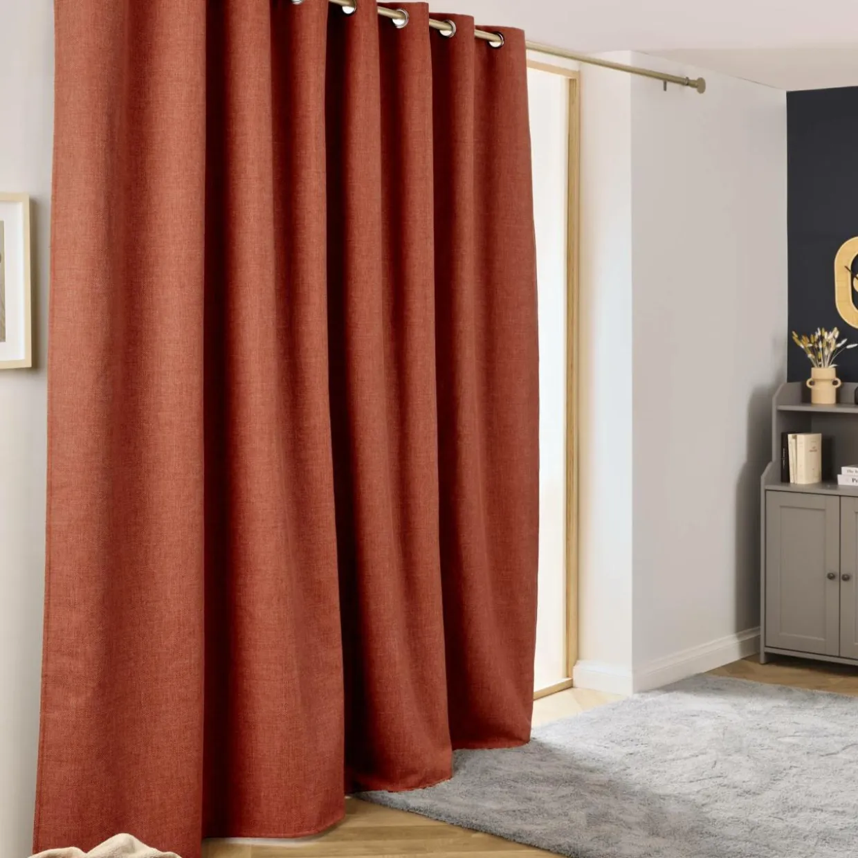 Rideau obscurcissant thermique (280 x 240 cm) Alba Terracotta