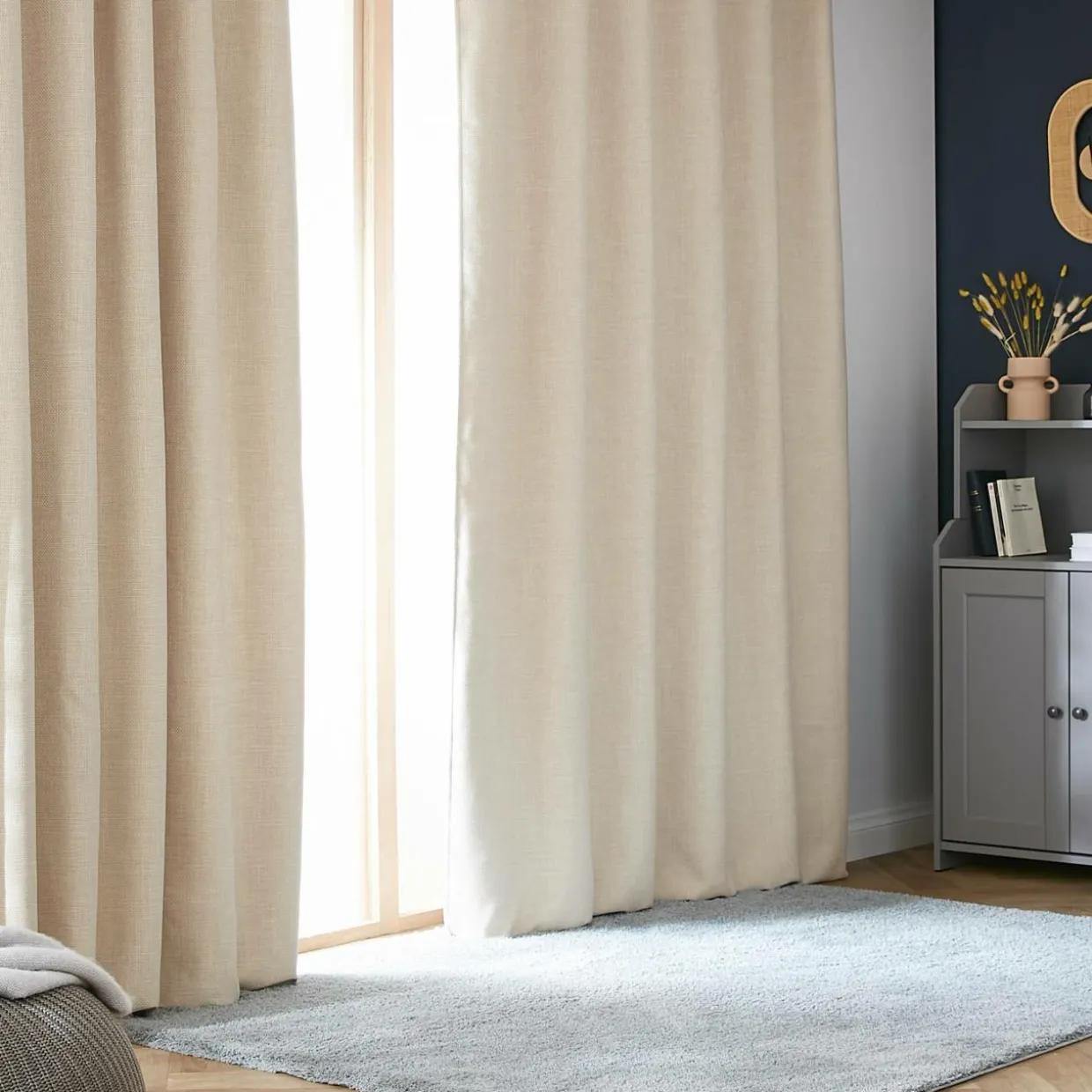 Rideau obscurcissant thermique galon fronceur (140 x 240 cm) Alba Beige grège