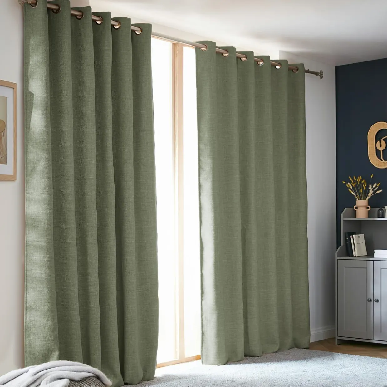Rideau obscurcissant thermique (180 x 260 cm) Alba Vert romarin
