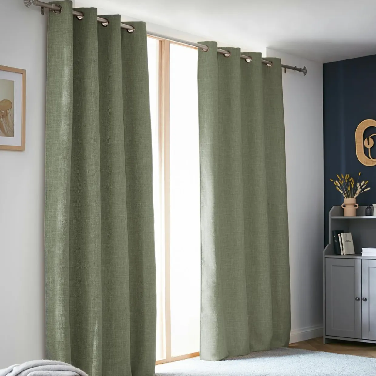 Rideau obscurcissant thermique (140 x 280 cm) Alba Vert romarin