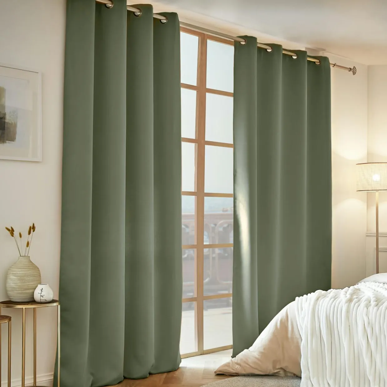 Rideau obscurcissant thermique (140 x 280 cm) Calore Vert kaki