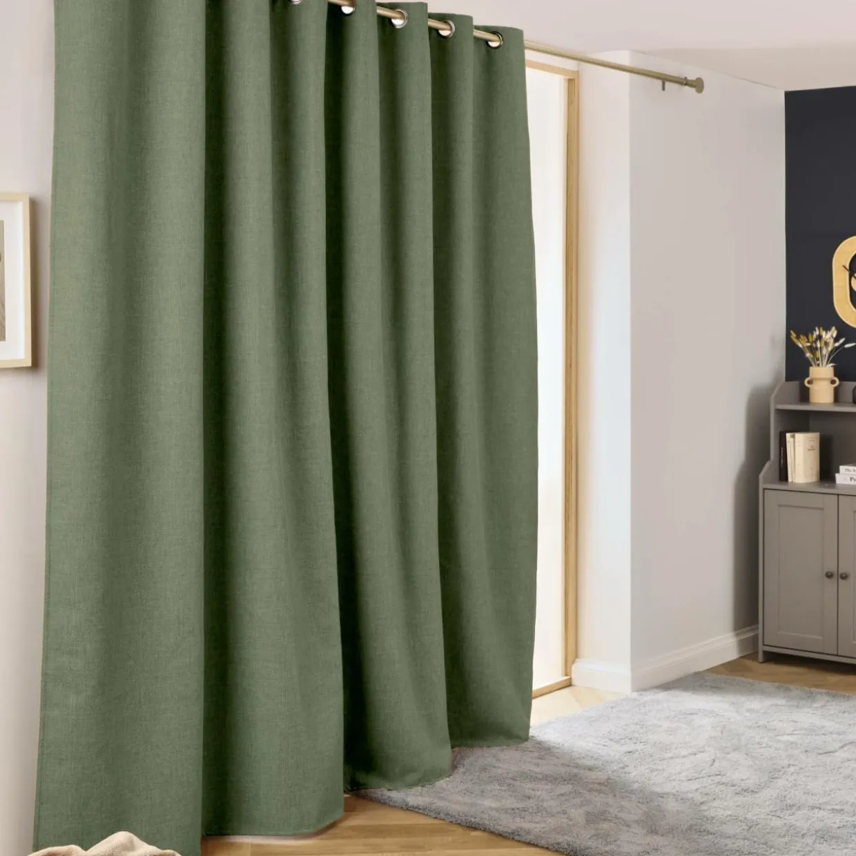Rideau obscurcissant thermique (280 x 240 cm) Alba Vert kaki