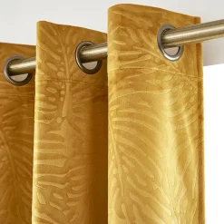 Rideau obscurcissant velours (140 x 240 cm) Fern Jaune ocre