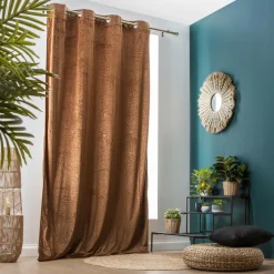 Rideau obscurcissant velours (140 x 280 cm) Fern Camel