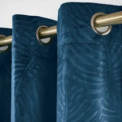 Rideau obscurcissant velours (140 x 180 cm) Fern Bleu marine