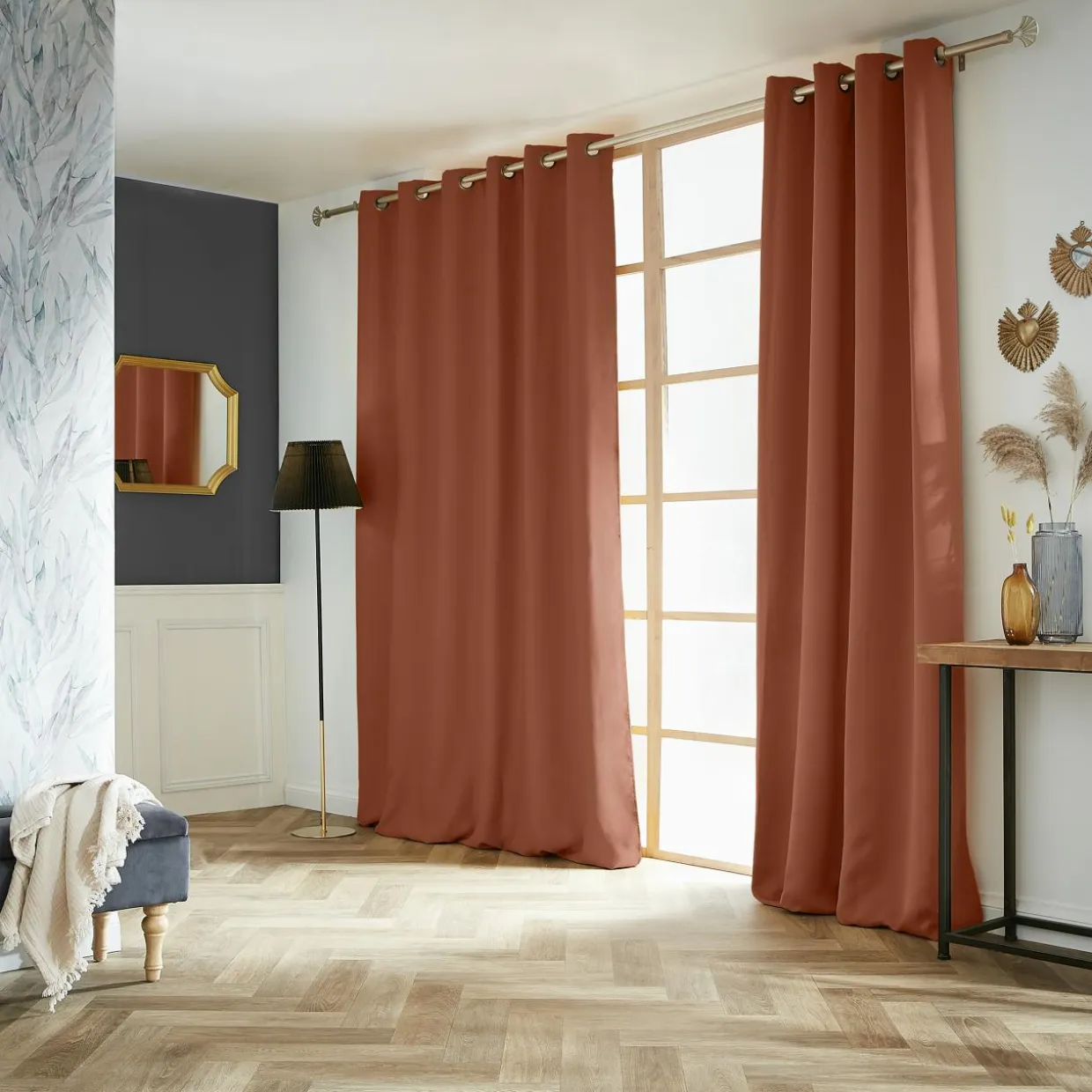 Rideau obscurcissant (180 x 260 cm) Dark Terracotta