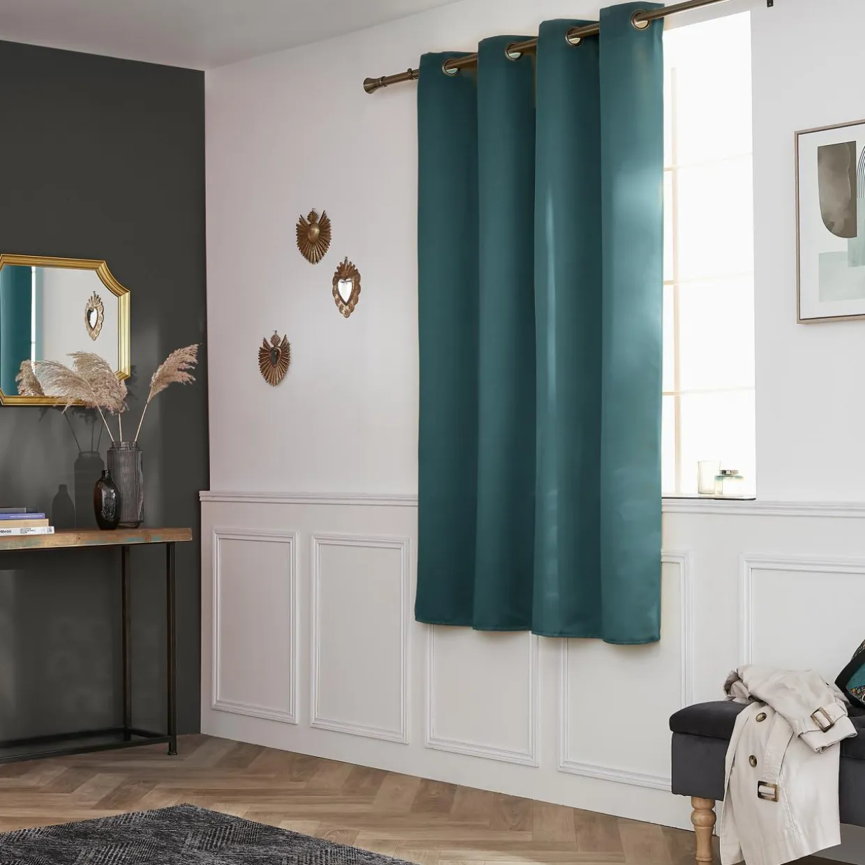 Rideau obscurcissant (140 x 180 cm) Dark Bleu canard