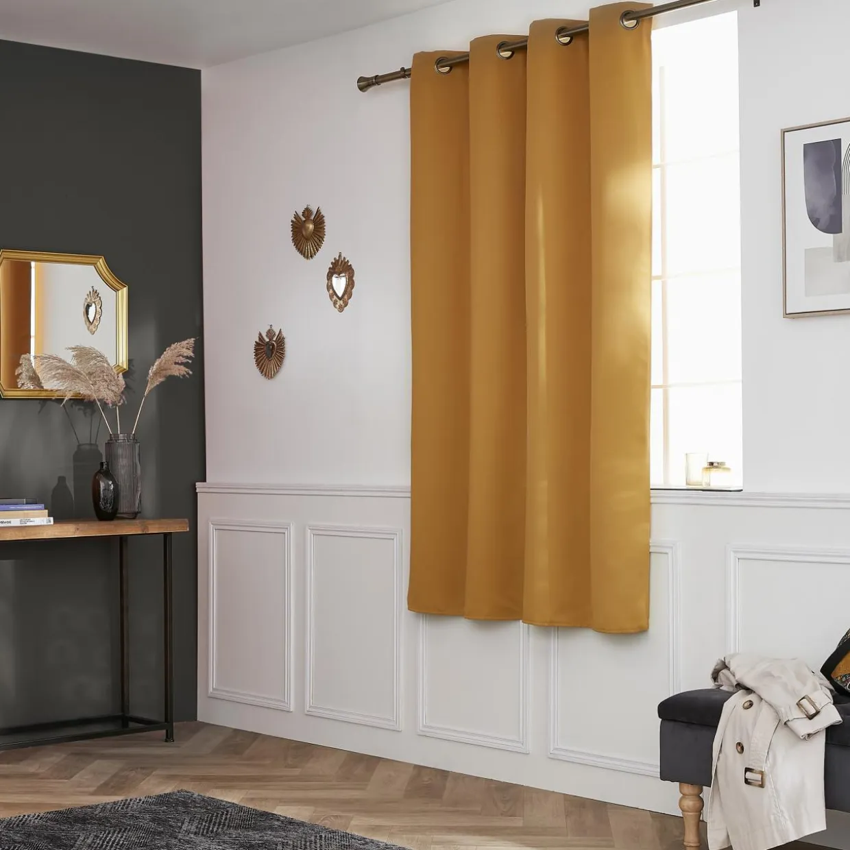 Rideau obscurcissant (140 x 180 cm) Dark Jaune moutarde