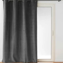 Rideau occultant velours (140 x 260 cm) Olympe Gris anthracite