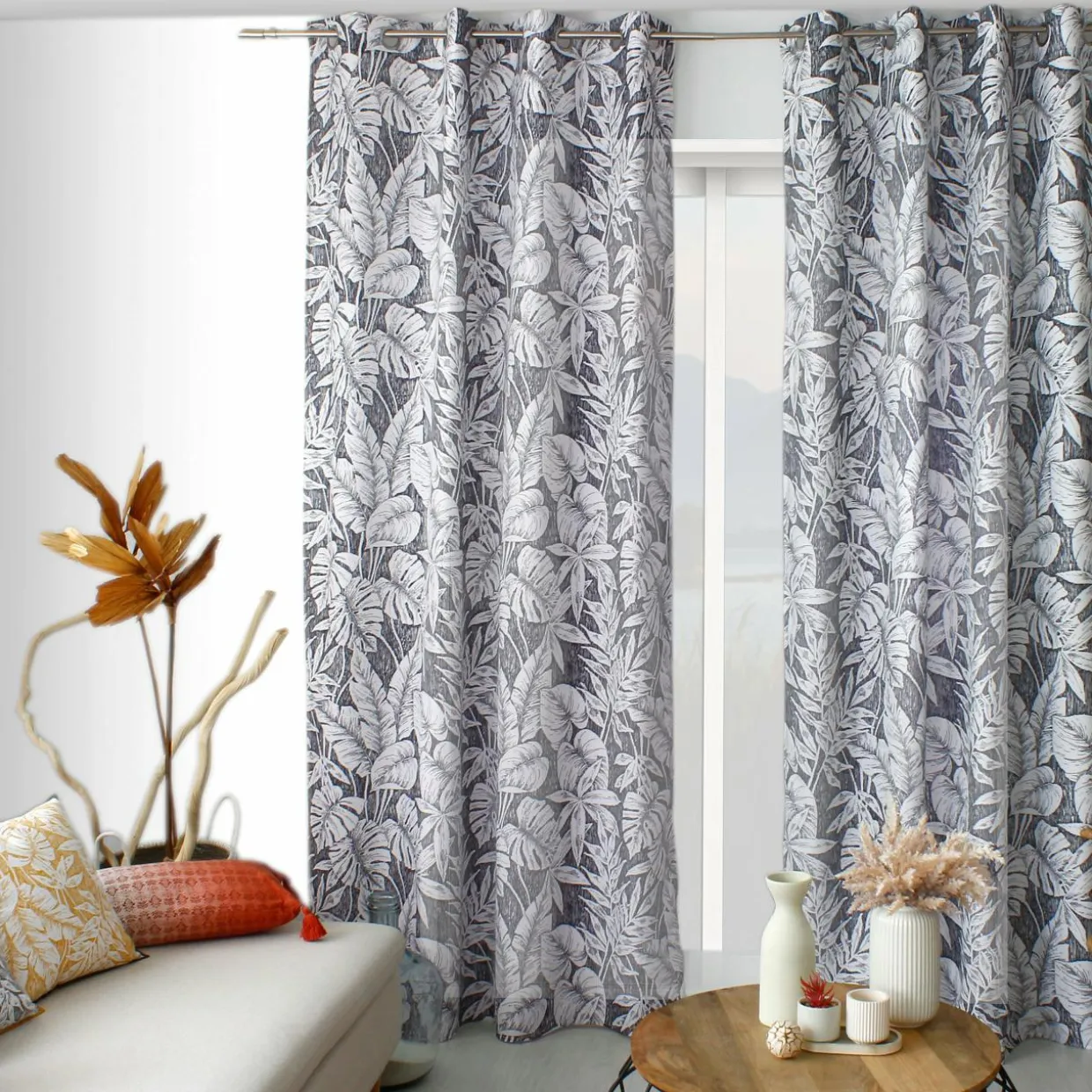 Rideau oeillets (135 x 240 cm) Bundi Gris foncé