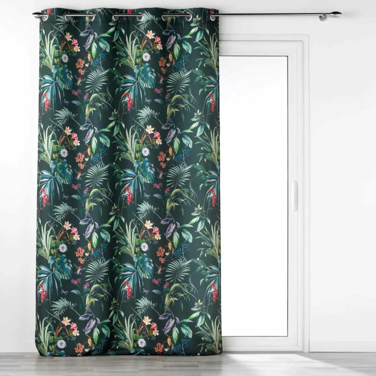 Rideau oeillets (140 x 260 cm) Féerie Vert émeraude