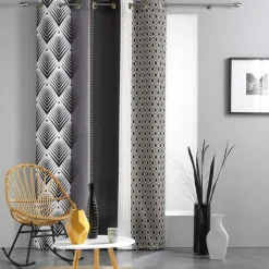 Rideau oeillets (140 X 260 cm) Galileo Noir