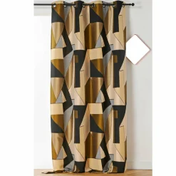 Rideau oeillets (135 x 260 cm) L'estaque Noir