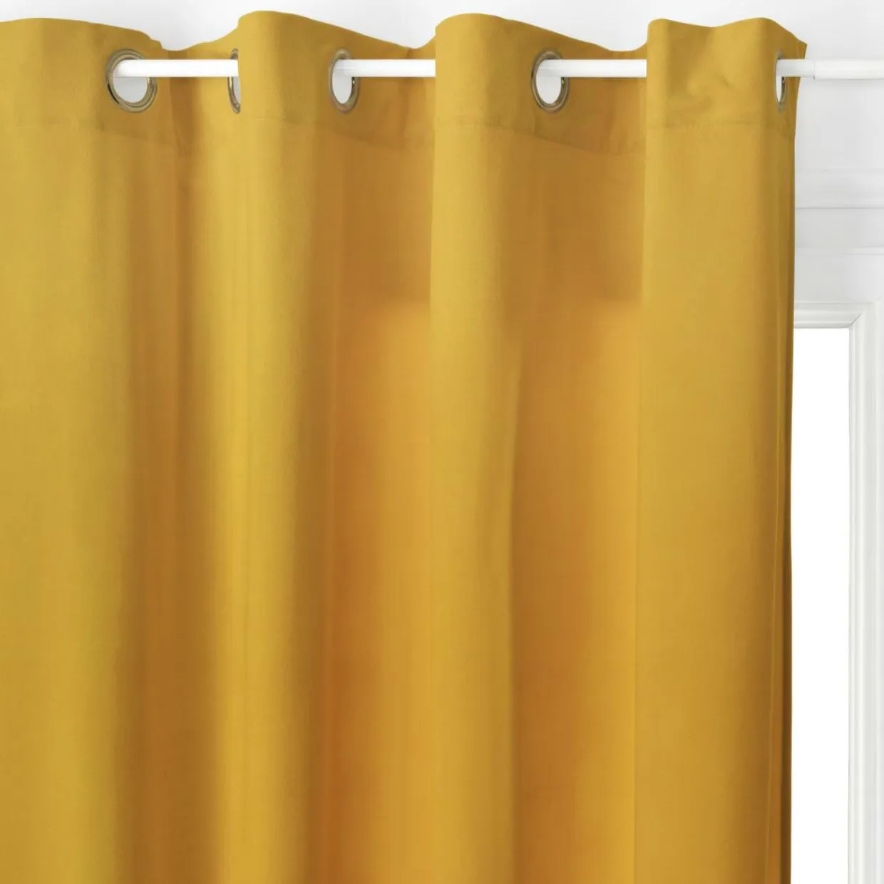 Rideau oeillets (140 x 260 cm) Lilou Jaune Ocre