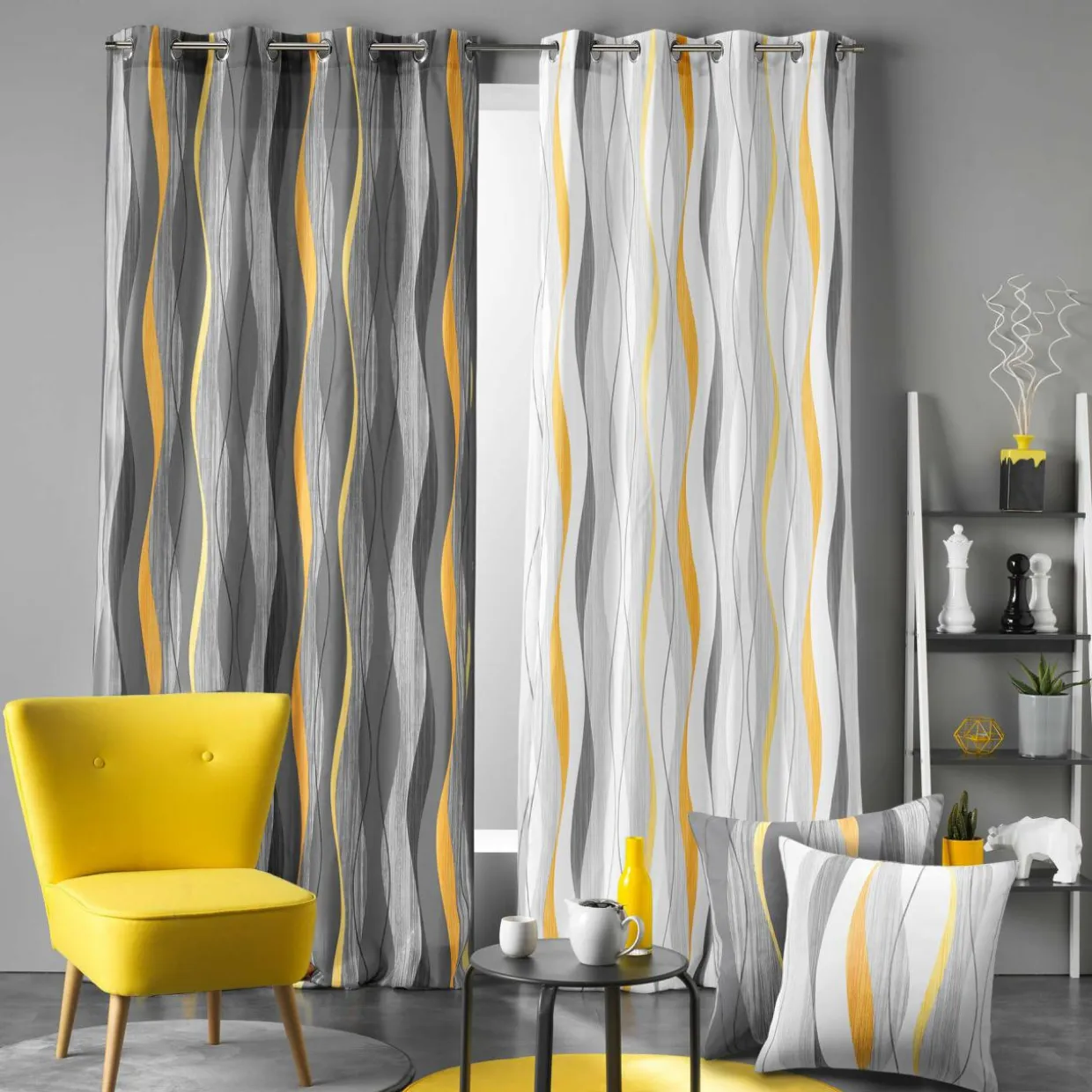 Rideau oeillets (140 x 260 cm) Ondulys Blanc