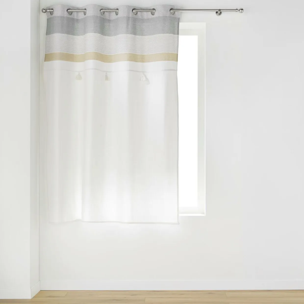 Rideau polycoton (140 x 180 cm) Iliade Blanc
