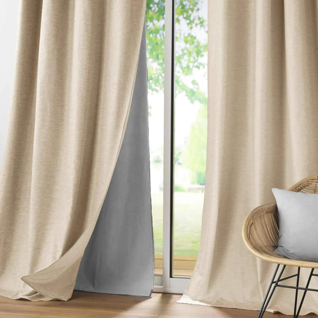 Rideau thermique doublure amovible (140 x 260 cm) Coverline Beige