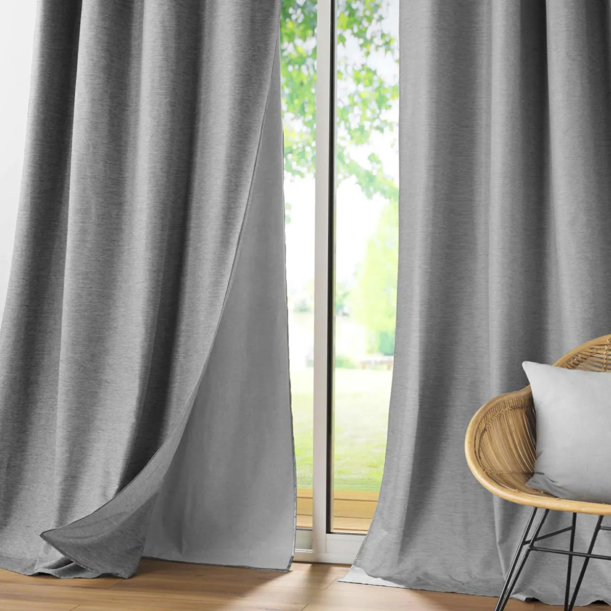 Rideau thermique doublure amovible (140 x 260 cm) Coverline Gris anthracite