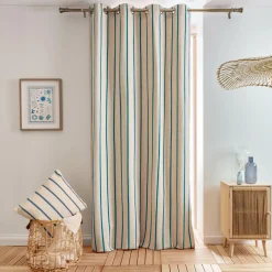 Rideau toile de coton (135 x 260 cm) Ocealys Bleu marine