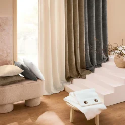 Rideau velours chenille (140 x 260 cm) Leo Blanc