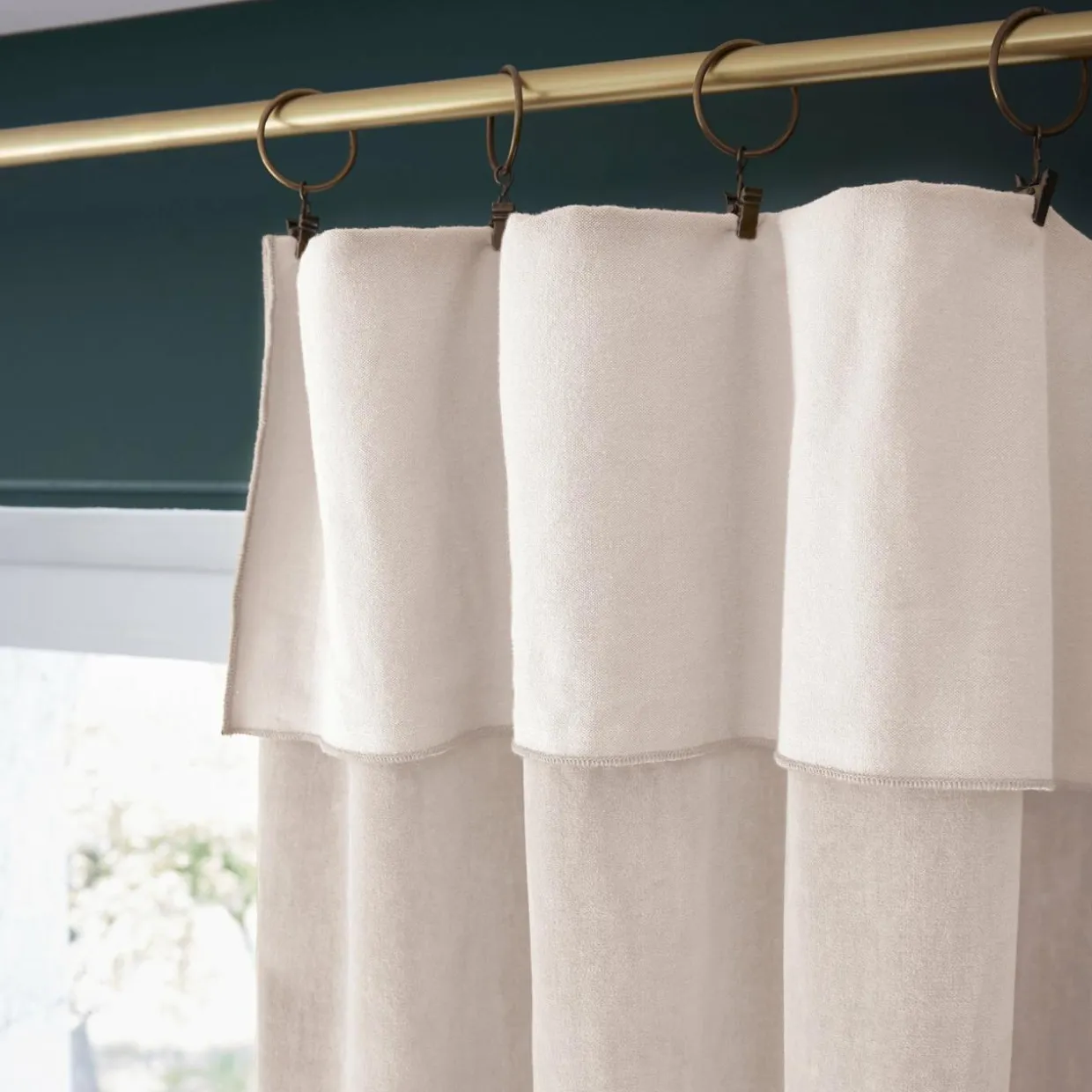 Rideau velours de coton ajustable (140 x max 270 cm) Victor Beige pampa