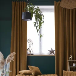Rideau velours de coton ajustable (140 x max 270 cm) Victor Camel