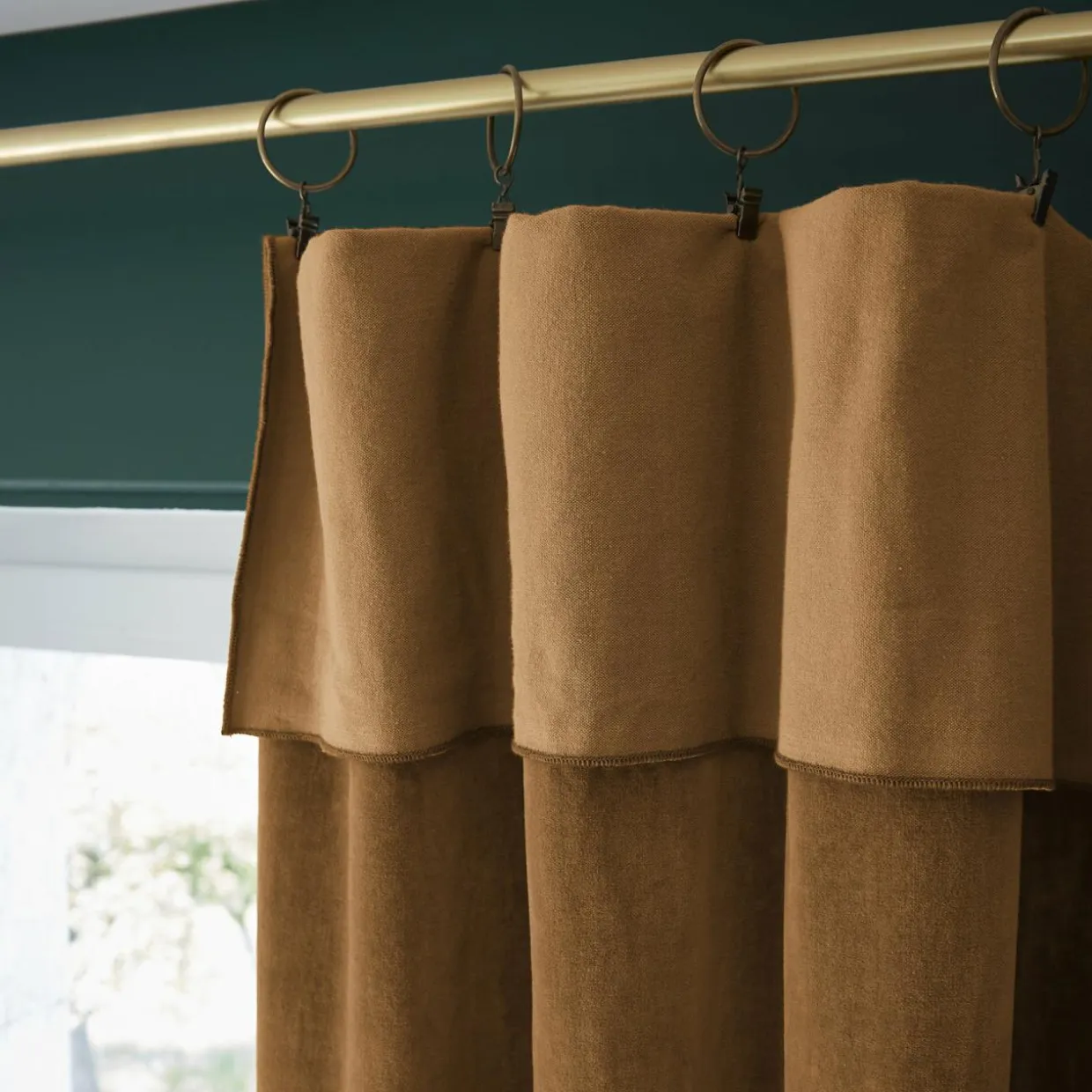 Rideau velours de coton ajustable (140 x max 270 cm) Victor Camel
