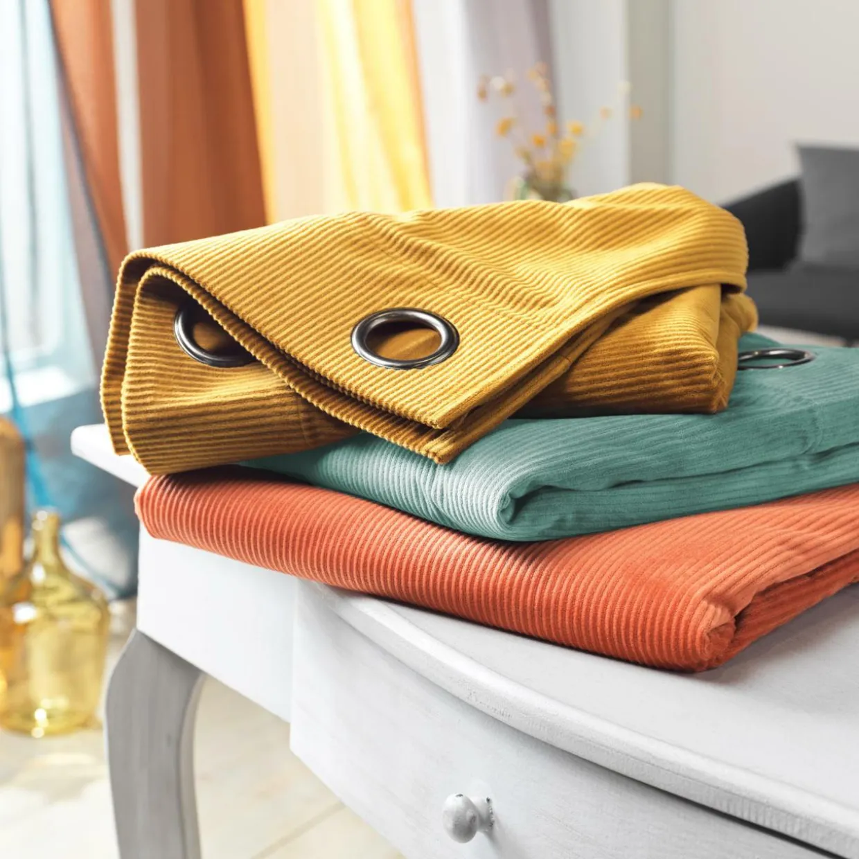Rideau velours (140 x 260 cm) Casual Vert sauge