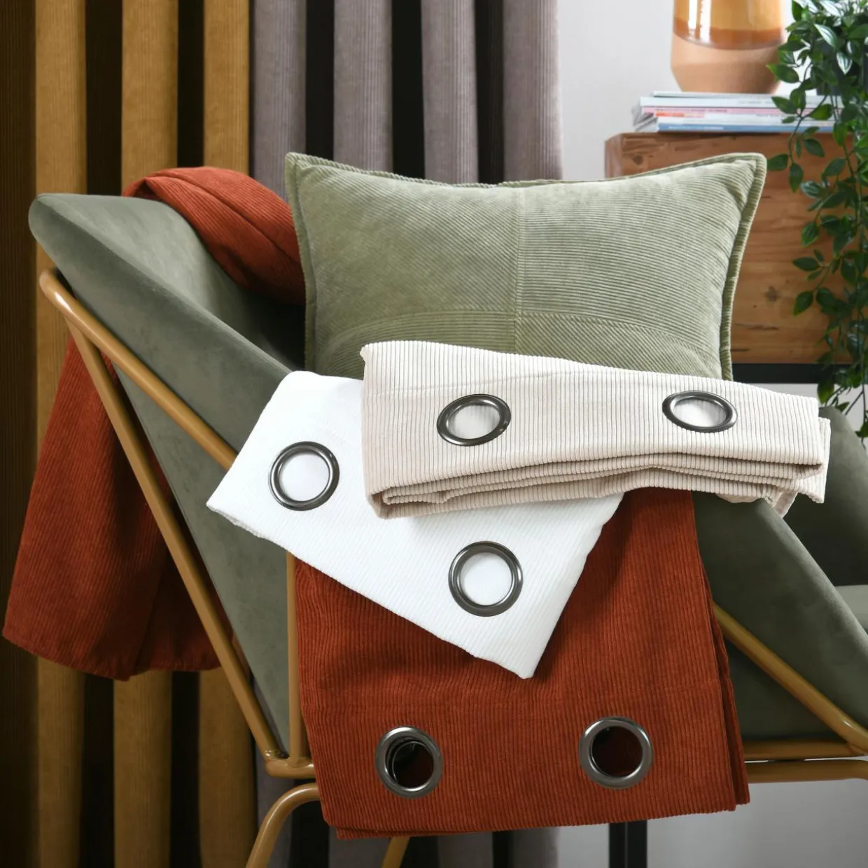 Rideau velours (140 x 260 cm) Dandy Ecru
