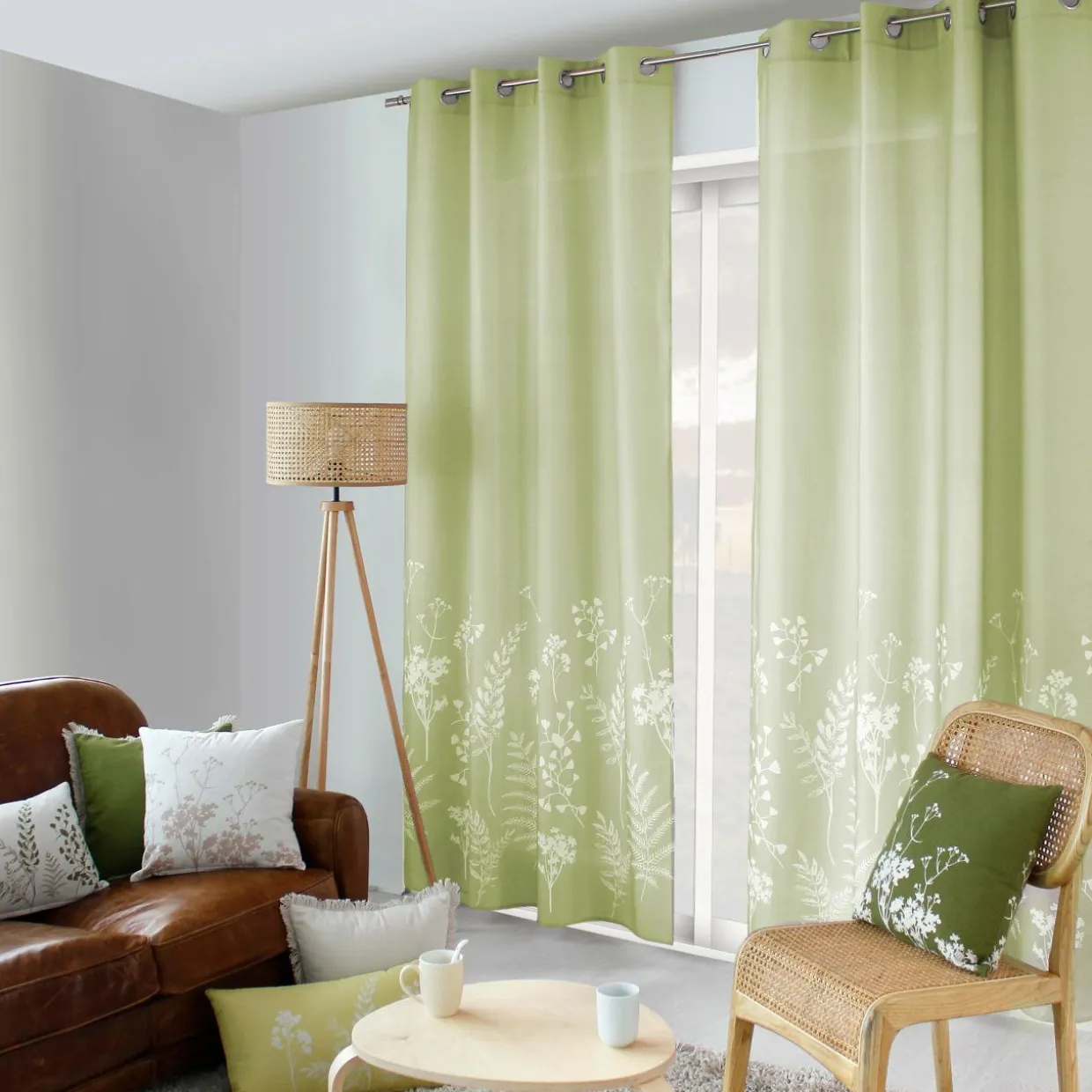 Rideau (135 x 240 cm) Herbier Vert tilleul