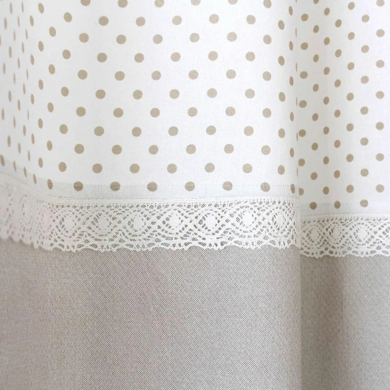 Rideau (140 x H240 cm) Romantique dentelle Beige