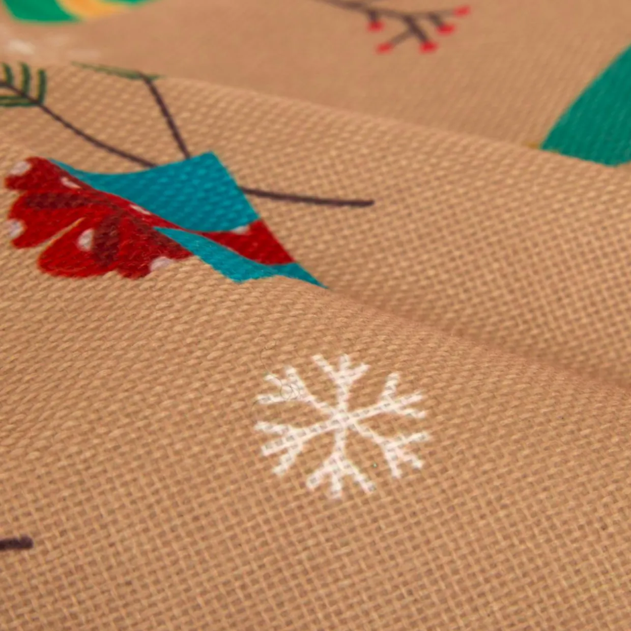 Sac cadeau en jute (H70 cm) Lutin et Père Noël Beige