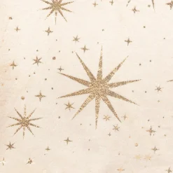 Sac cadeau (H70 cm) Étoiles Célestes Ivoire et doré
