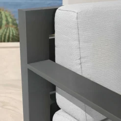 Salon de jardin aluminium 7 places 5 pcs Elba Gris anthracite et gris clair