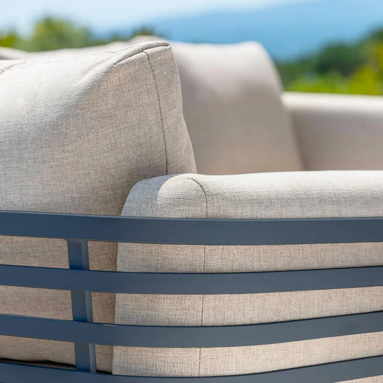 Salon de jardin aluminium 12 places 8 pcs Monte Carlo Gris anthracite et taupe