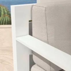 Salon de jardin aluminium 4 places 4 pcs Elba Blanc et taupe