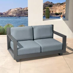 Salon de jardin aluminium 4 places 4 pcs Elba Gris anthracite