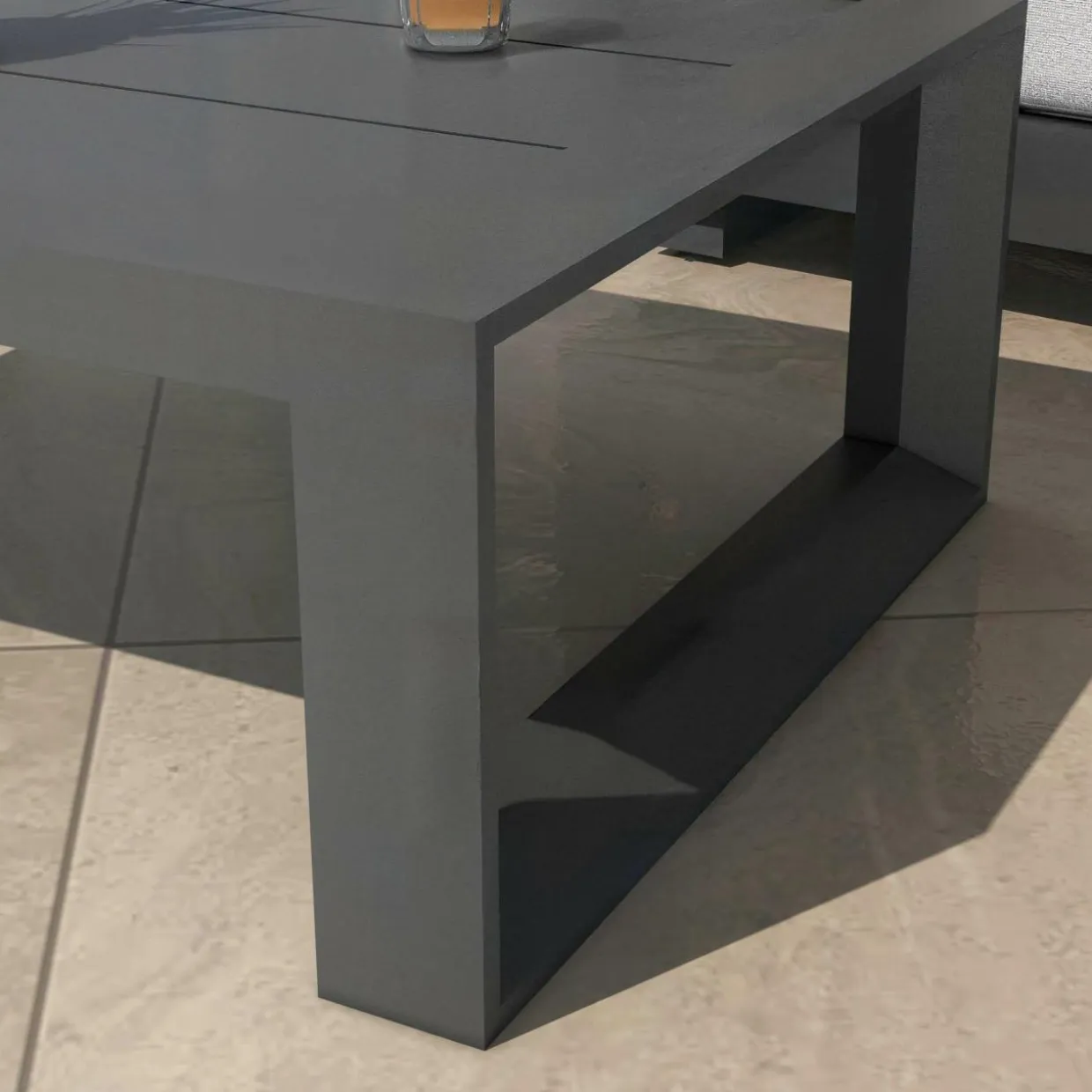 Salon de jardin aluminium 4 places 4 pcs Elba Gris anthracite