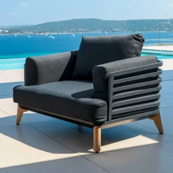 Salon de jardin aluminium 4 places 5 pcs Monte Carlo Gris anthracite