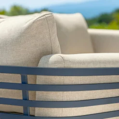 Salon de jardin aluminium 4 places 5 pcs Monte Carlo Gris anthracite et beige