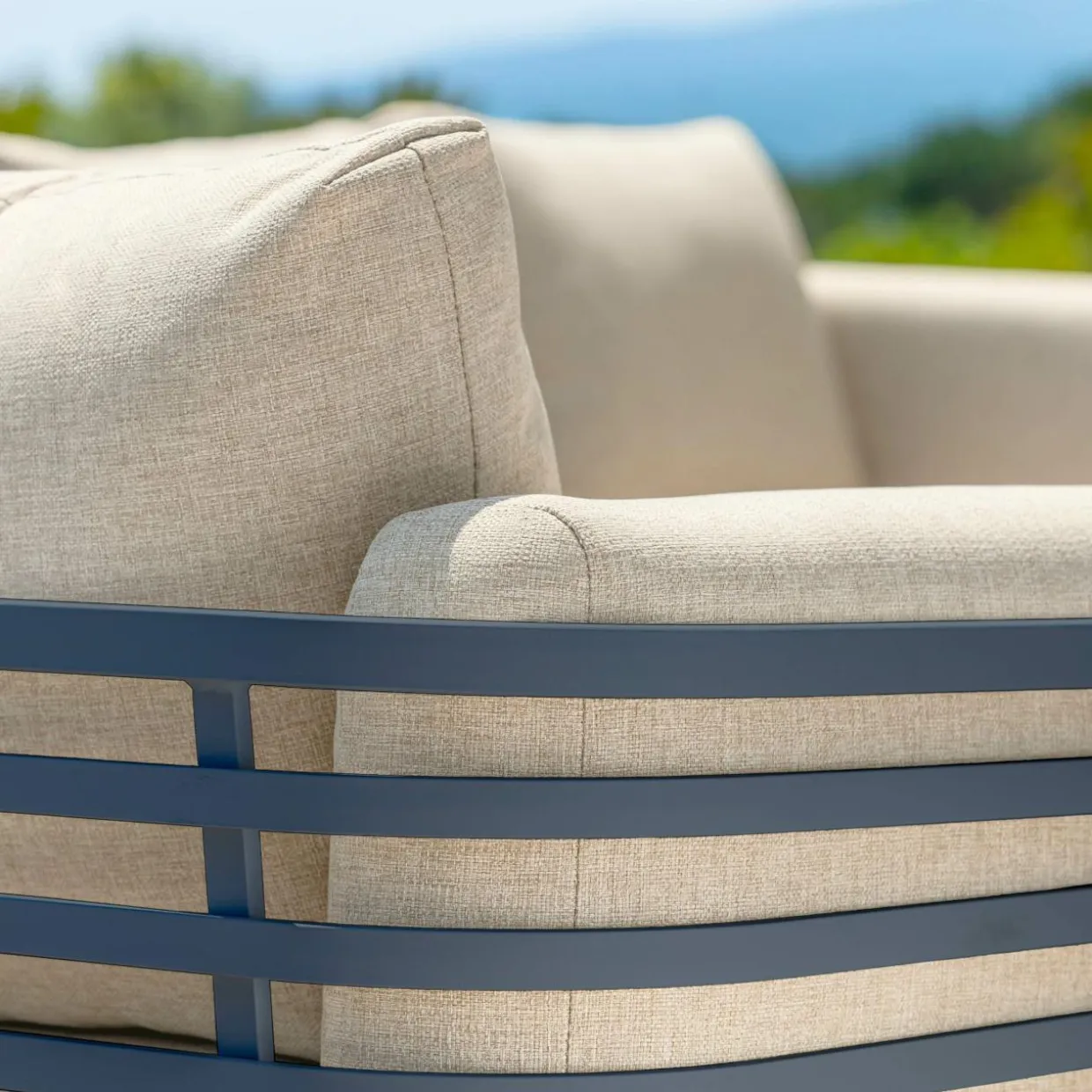 Salon de jardin aluminium 4 places 5 pcs Monte Carlo Gris anthracite et beige